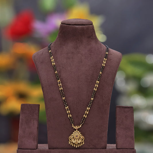 Long black beads
