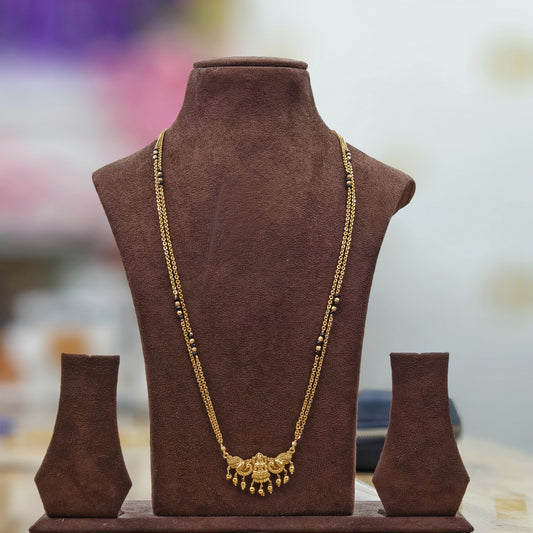Lakshmi Devi Long Chain Black Beads