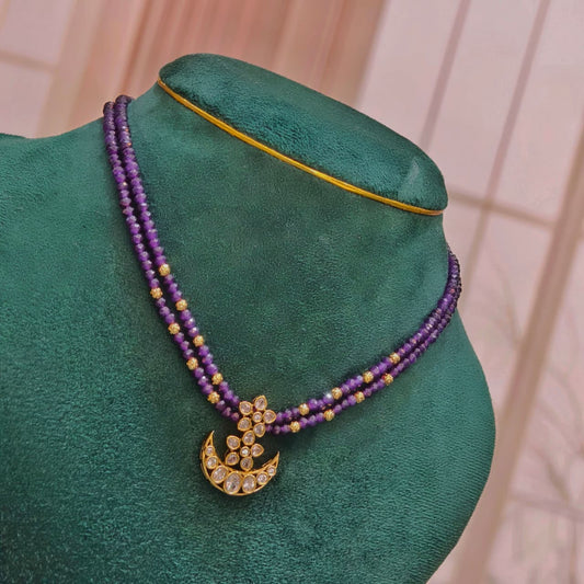 Lavender onex beads neckpiece.