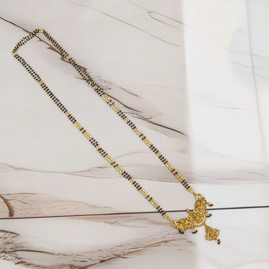 Long black beads