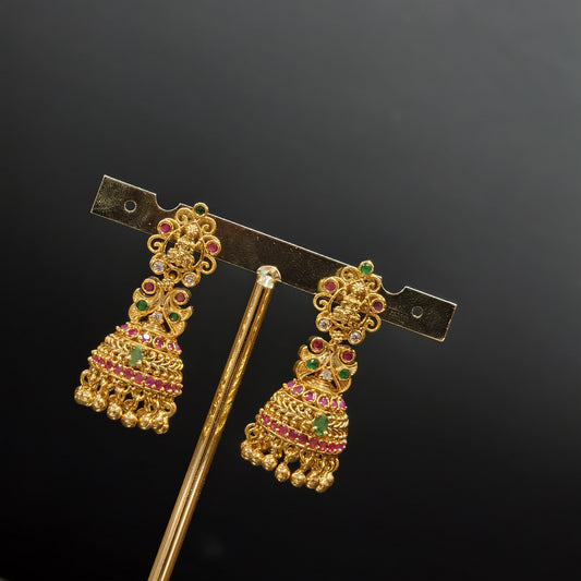 Micro gold butta earrings