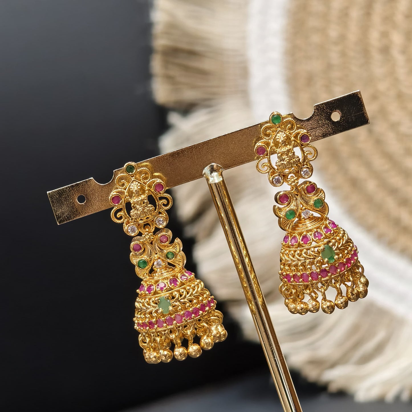Micro gold butta earrings