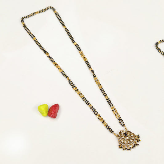 Long black beads