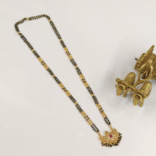 Long black beads