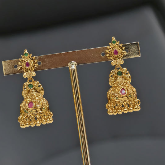 Gold beads butta Earrings