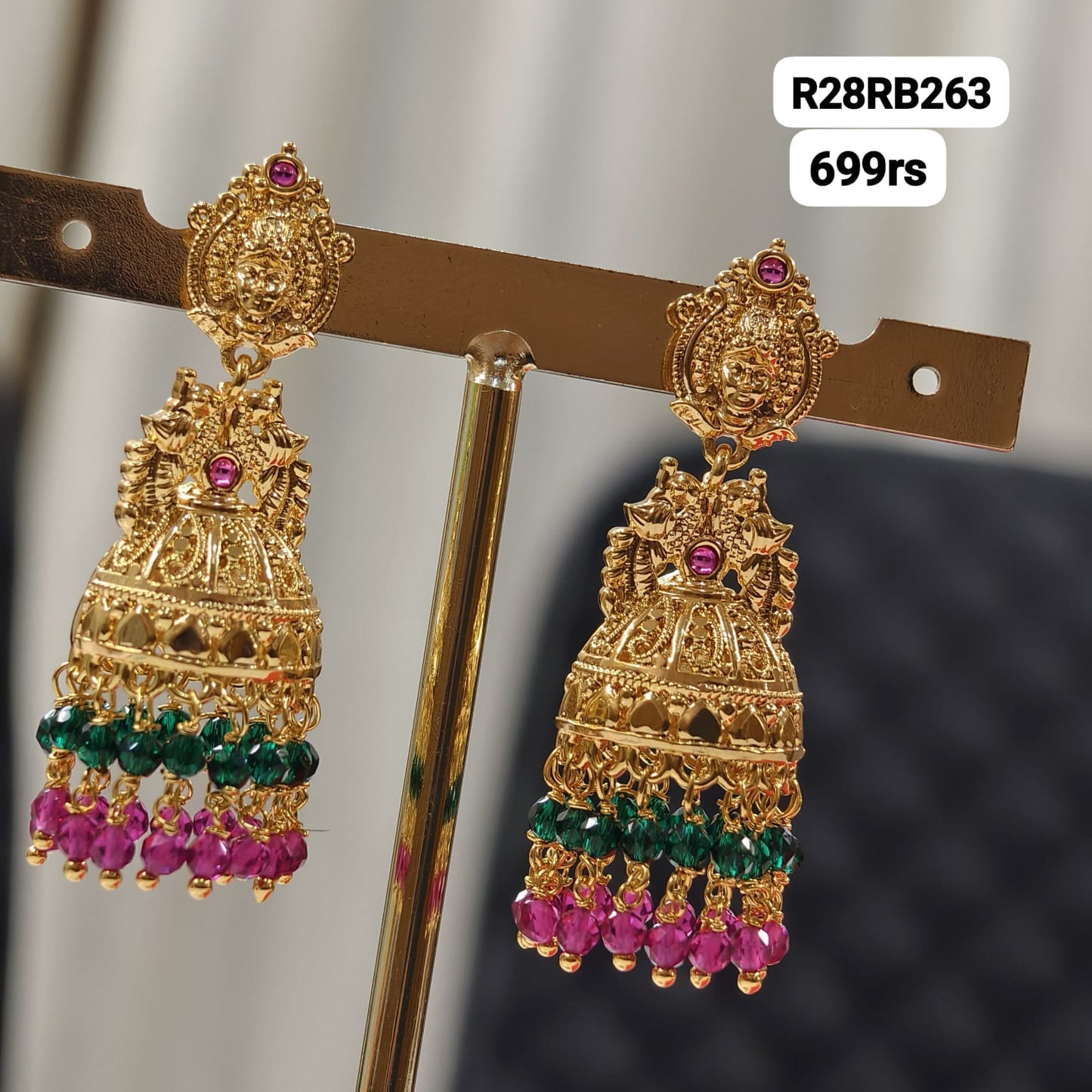 Micro gold butta earrings