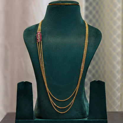 Pink 3line chandraharam