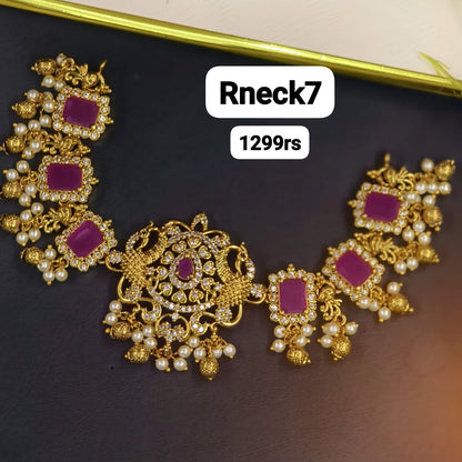 Rectangle stone neckset