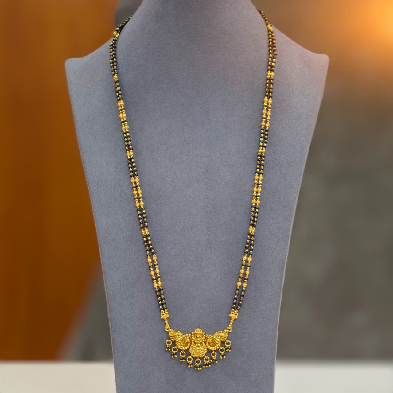 Laxmi long black beads