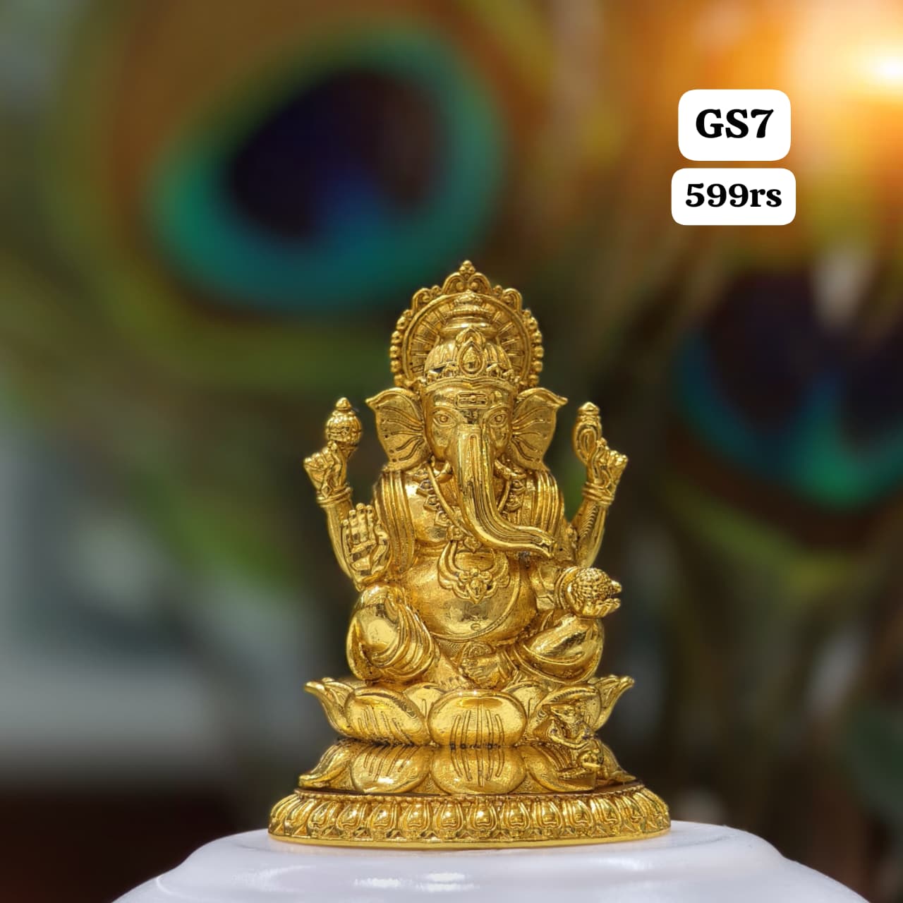 Gold Finish Ganesh Idol