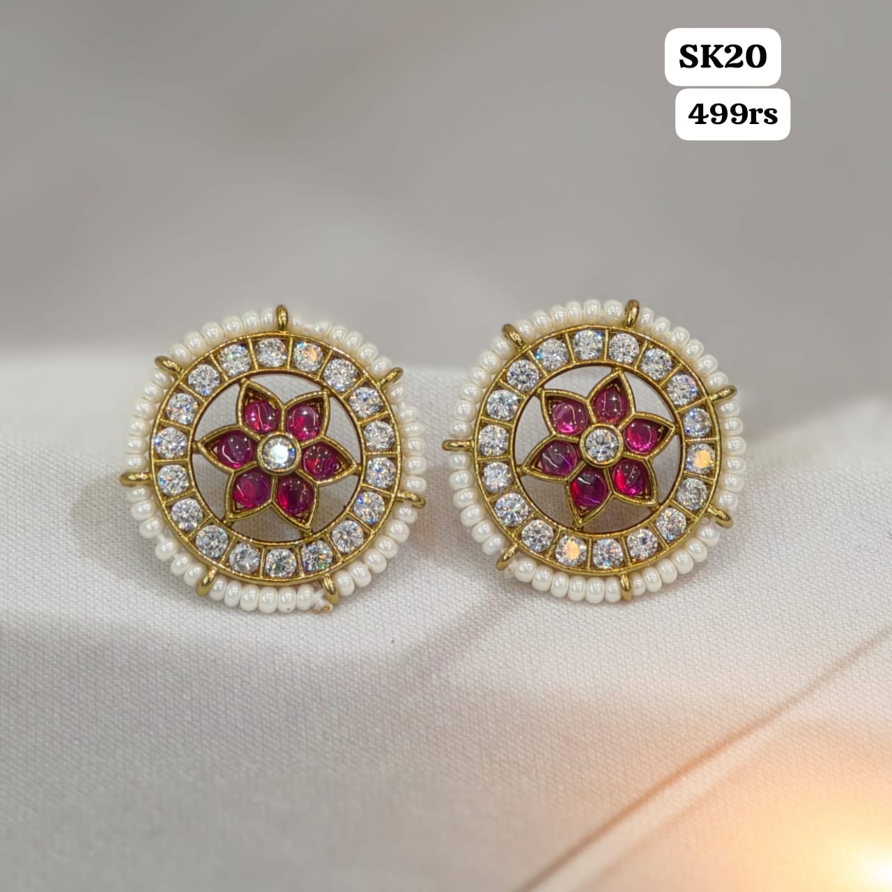 Studs With Pink Stone