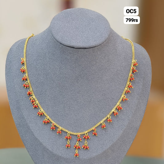 Short Neckset ( Orange Beads)