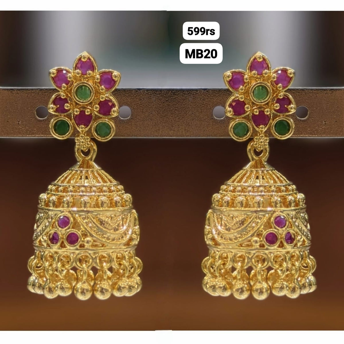 Butta Earrings ( Gold Finish) – RamyaNagendra Imitations