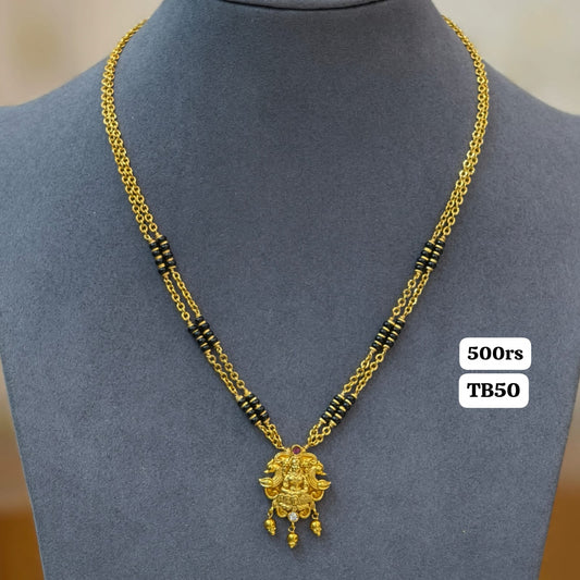 Short 2 lines Black beads