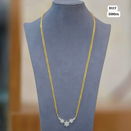 Diamond pendant simple chain