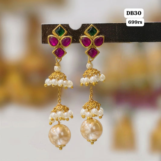 Kundhan String earrings