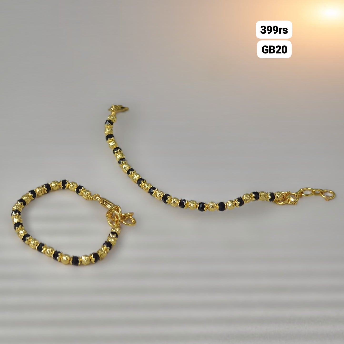 Black nd gold beads Bracelet