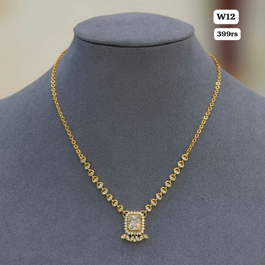 White stone Simple Chain