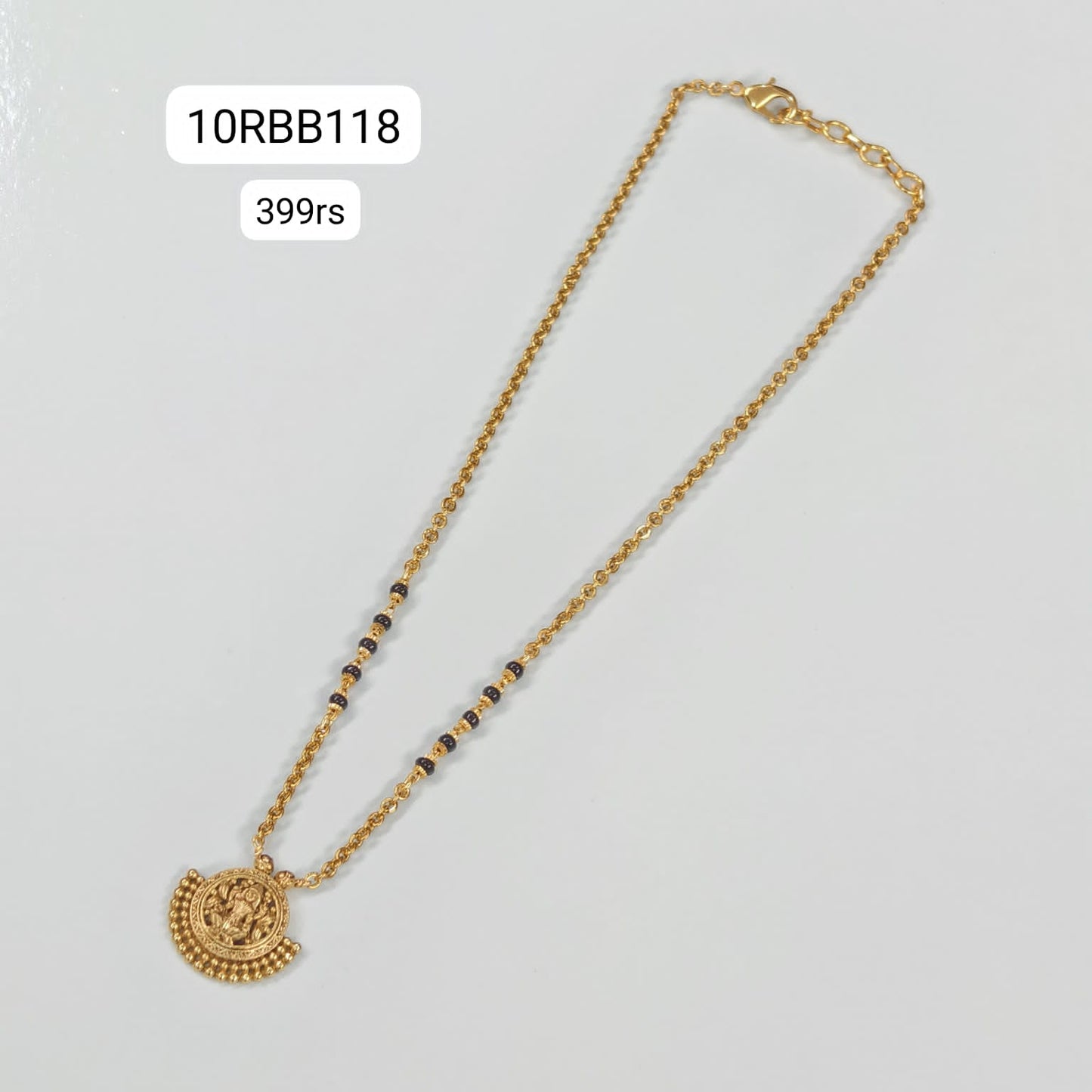 Laxmi Short Black Beads