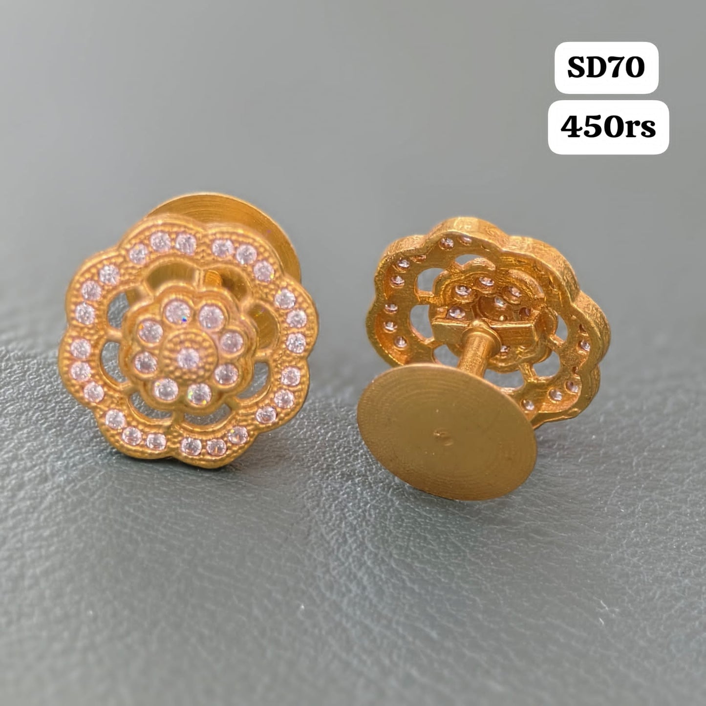 Gold & white studs