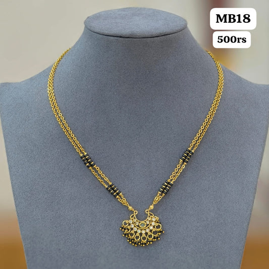 2lines short black beads