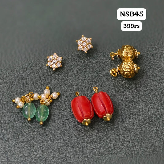 White Stud with Drops