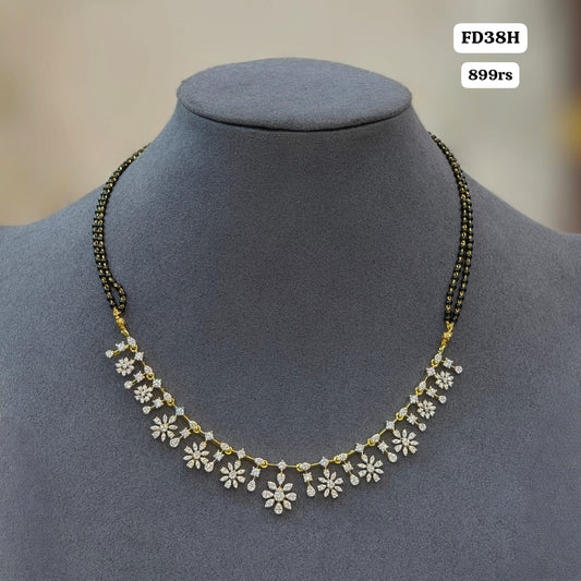 2lines short Black beads