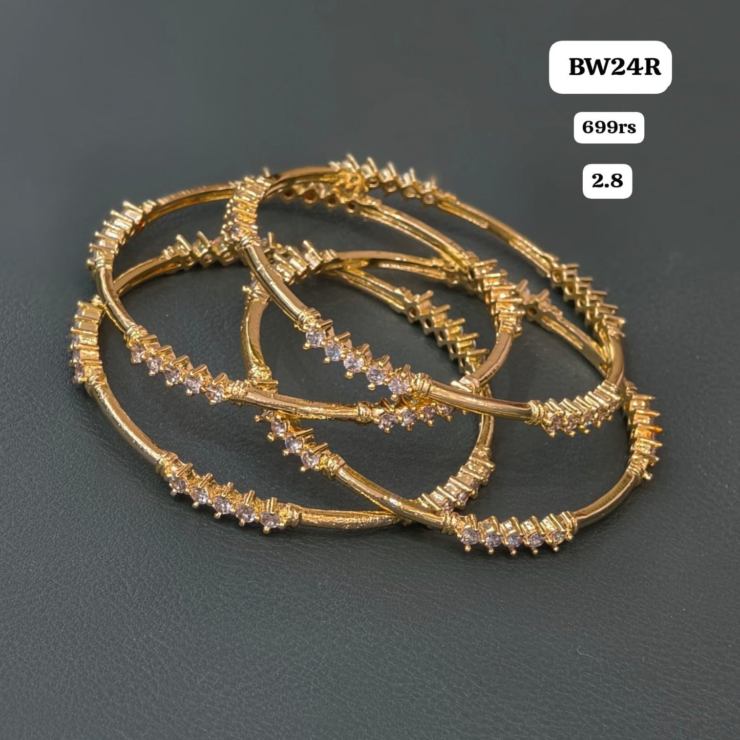 White stone Bangles (2.8)