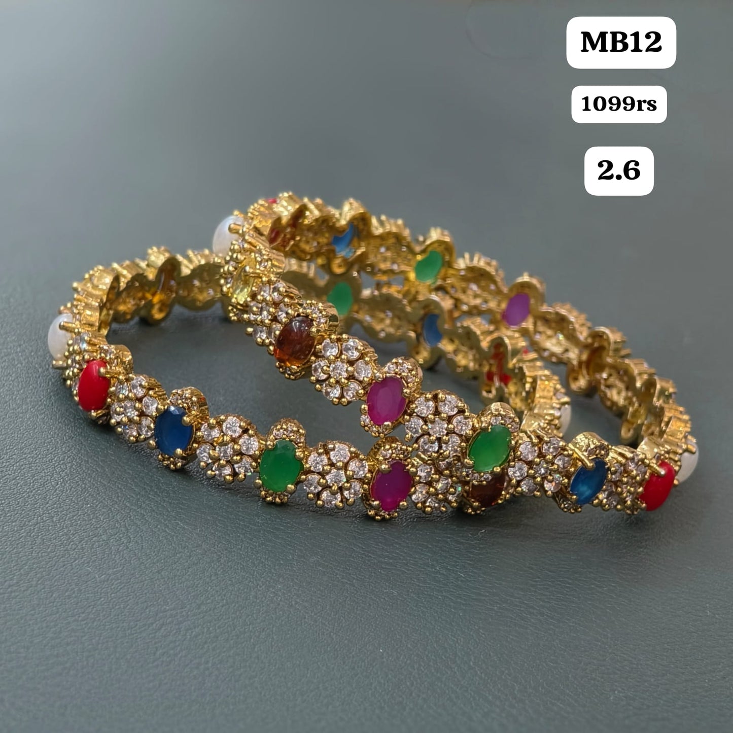 Multi Stone Bangles (2.6)