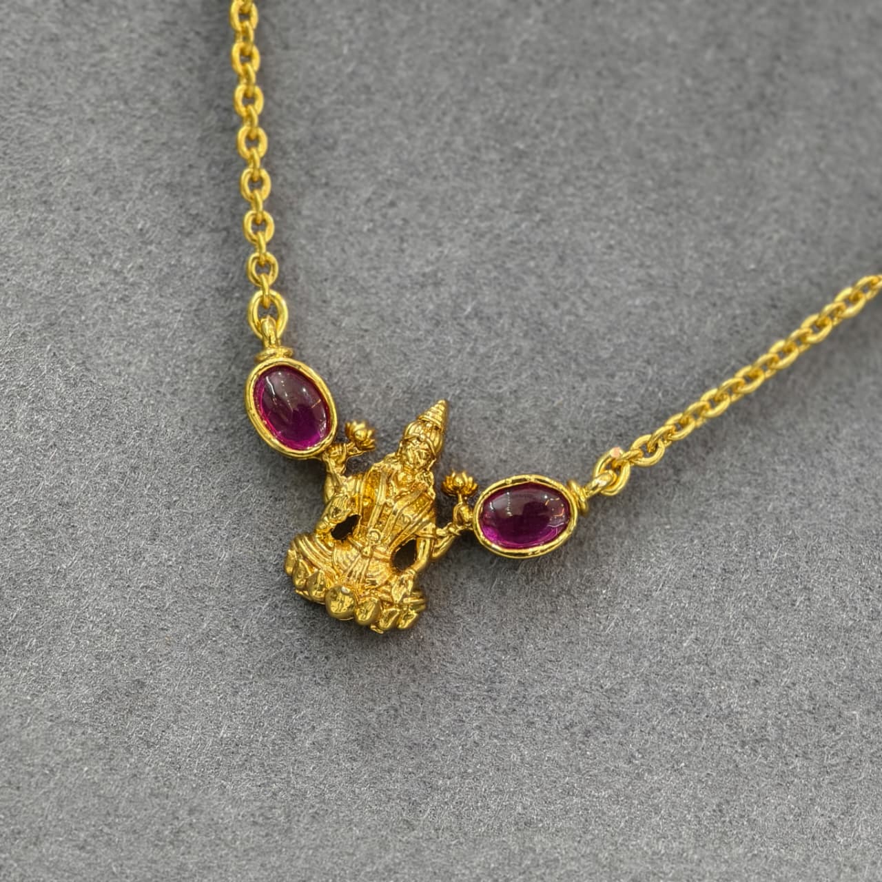 Laxmi pendant with Black beads