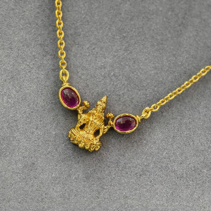 Laxmi pendant with Black beads