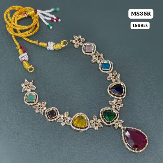 Multi Stone Short Neckset
