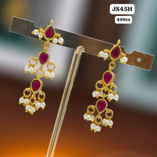 Kundan String Earrings