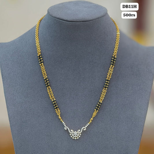 2 lines short black beads