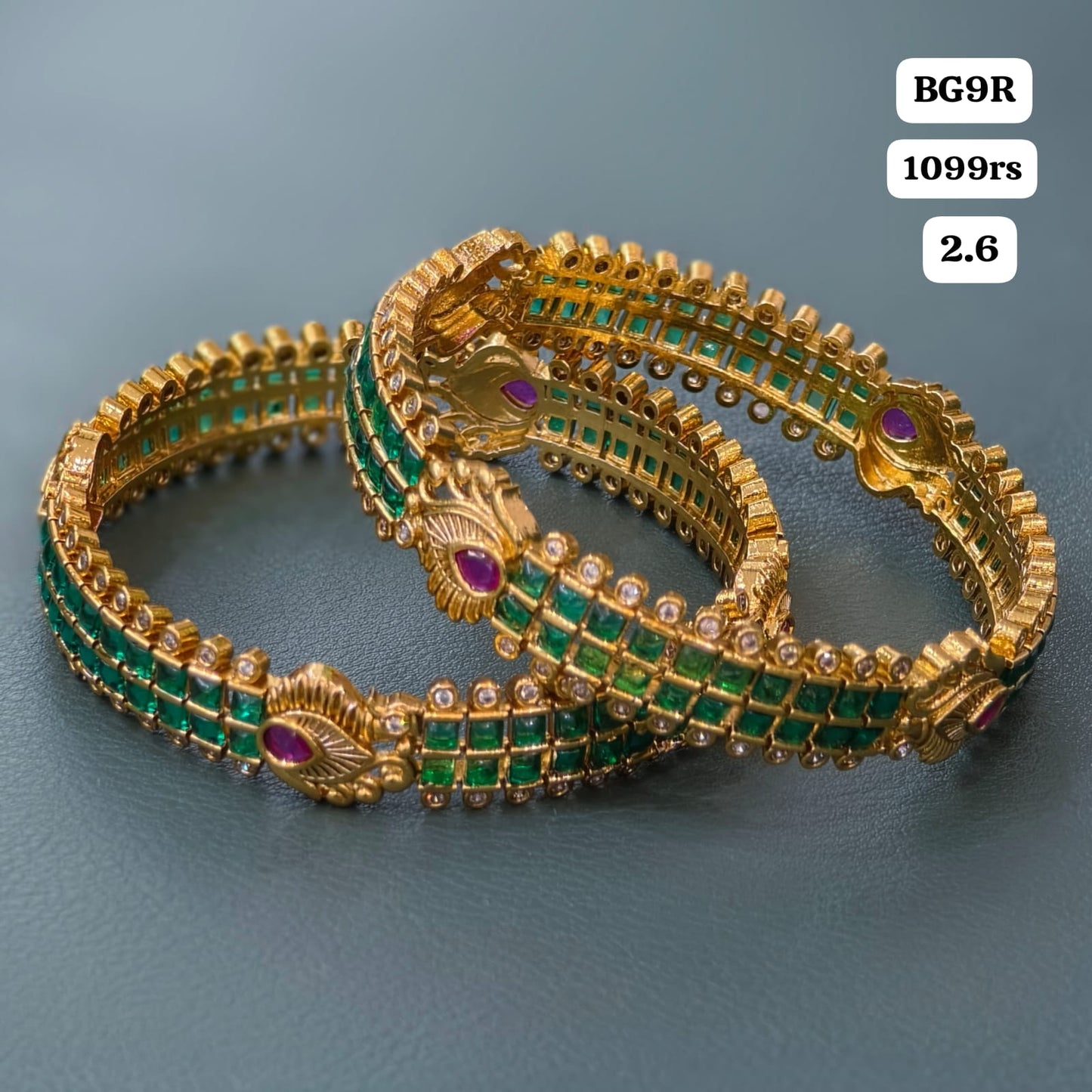 Green stone Bangles(2.6)