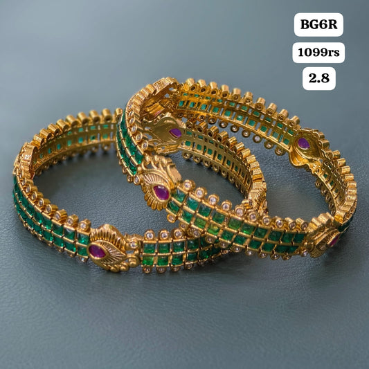 Green stone Bangles(2.8)