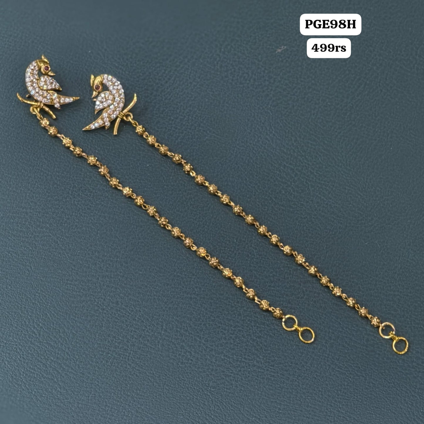 Peacock pattern single line Earchains