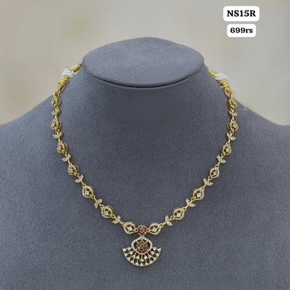 Ruby & White stone Short Neckset