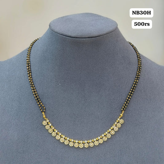 Short black beads
