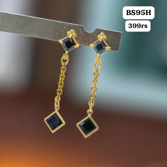 Black String Earrings