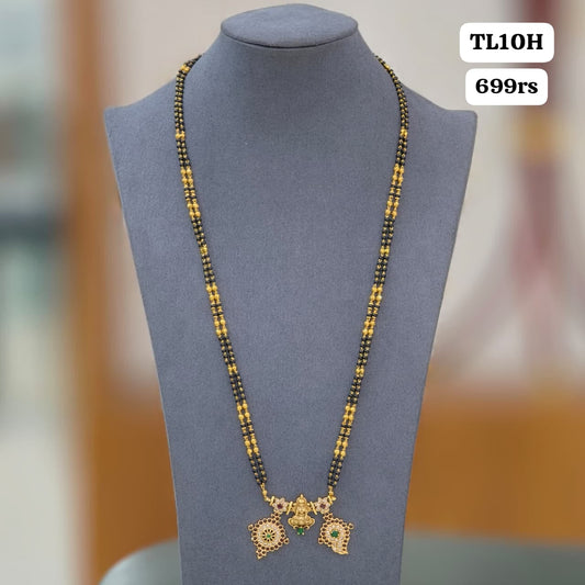 Long black beads