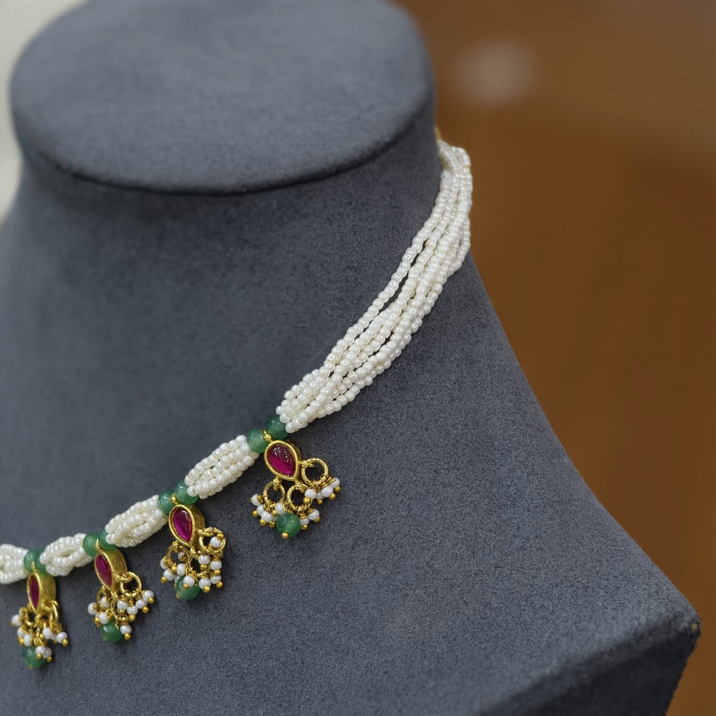 Kundan pendant with Beads Necklace