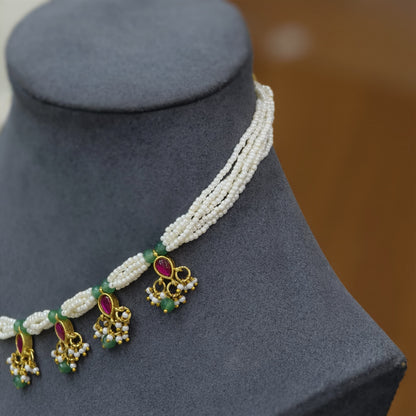 Kundan pendant with Beads Necklace