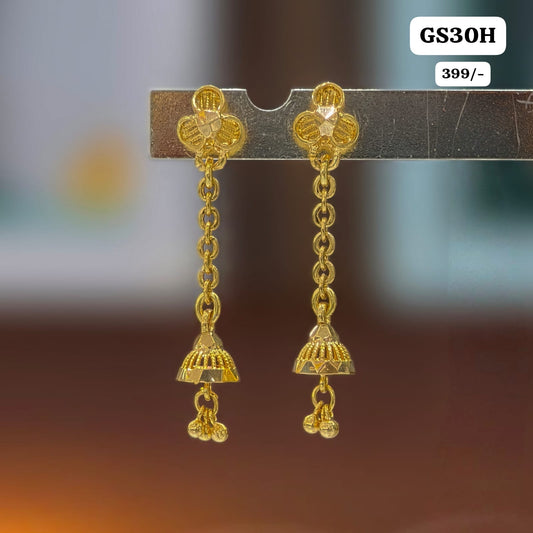 Gold design String Earrings