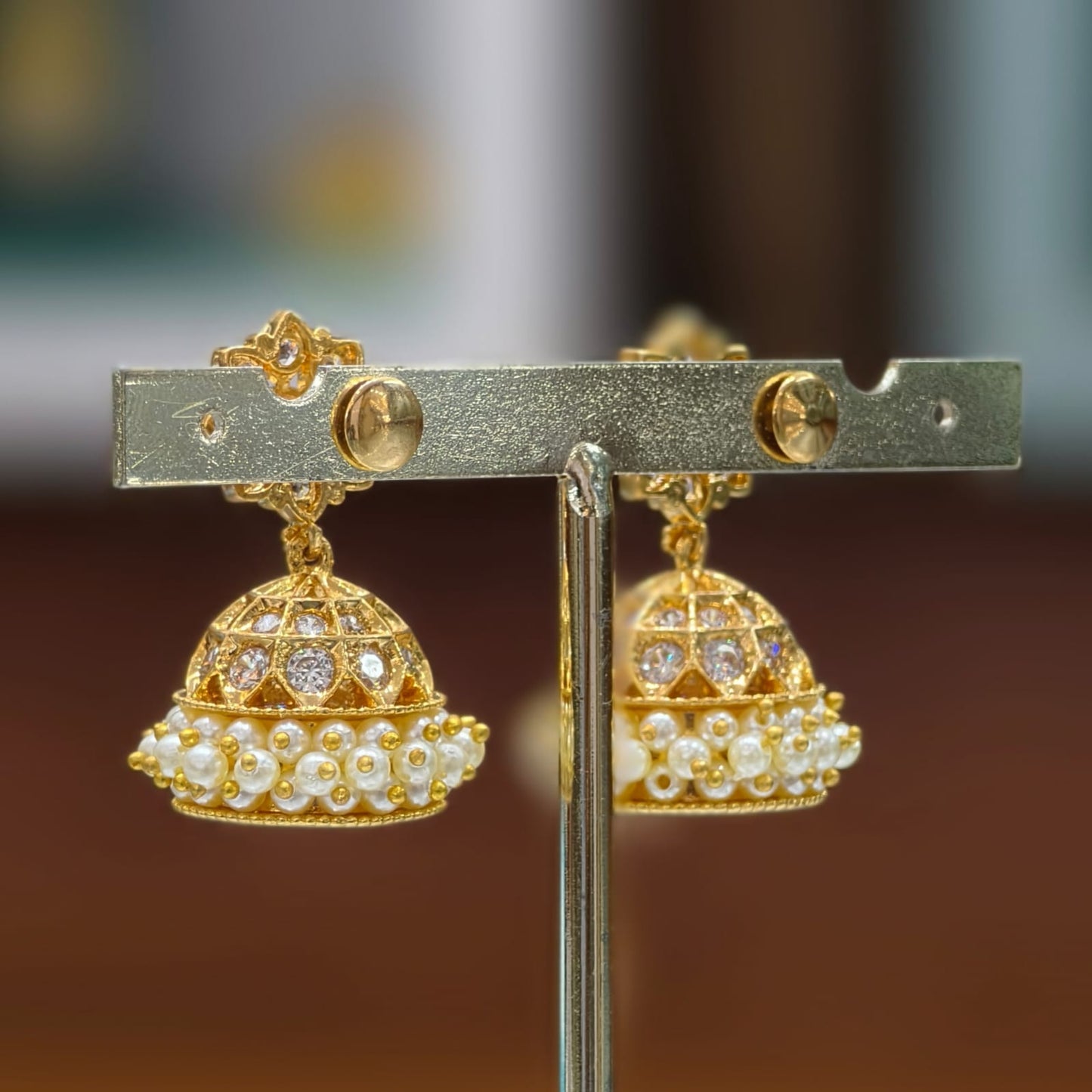 White stone Butta Earrings