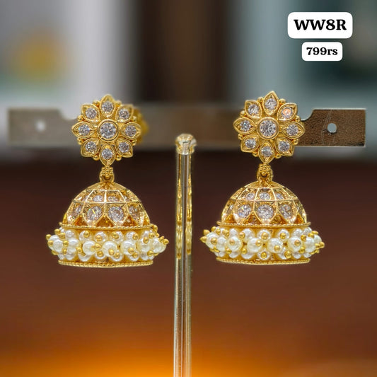 White stone Butta Earrings