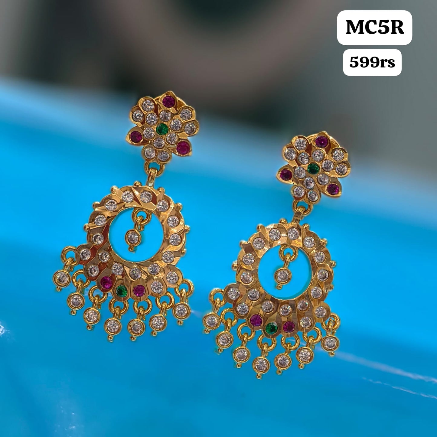 Micro gold Chandbhali Earrings