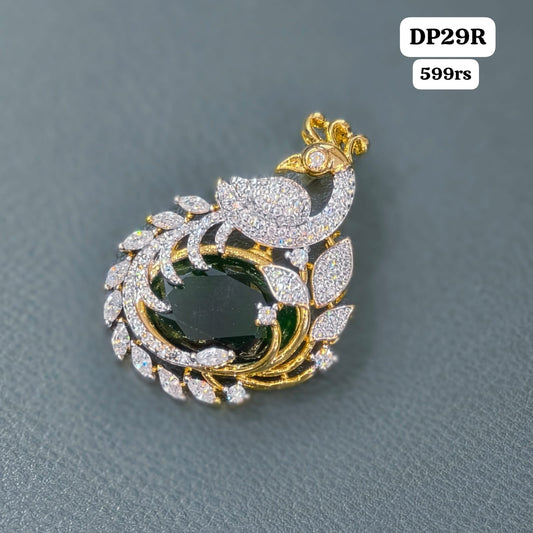 Diamond peacock pendant