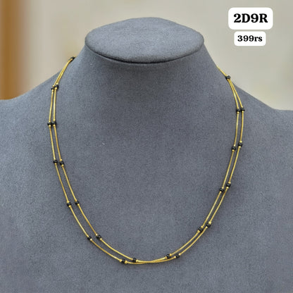 Double layer Short black beads