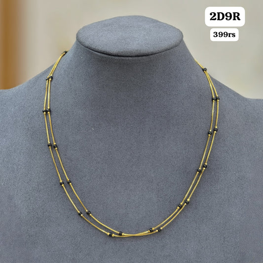 Double layer Short black beads